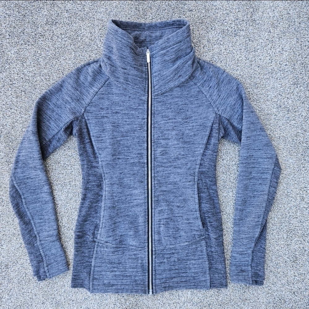 Lululemon Radiant Jacket II Heathered Core Dark Grey Full Zip Sweatshirt Size 6